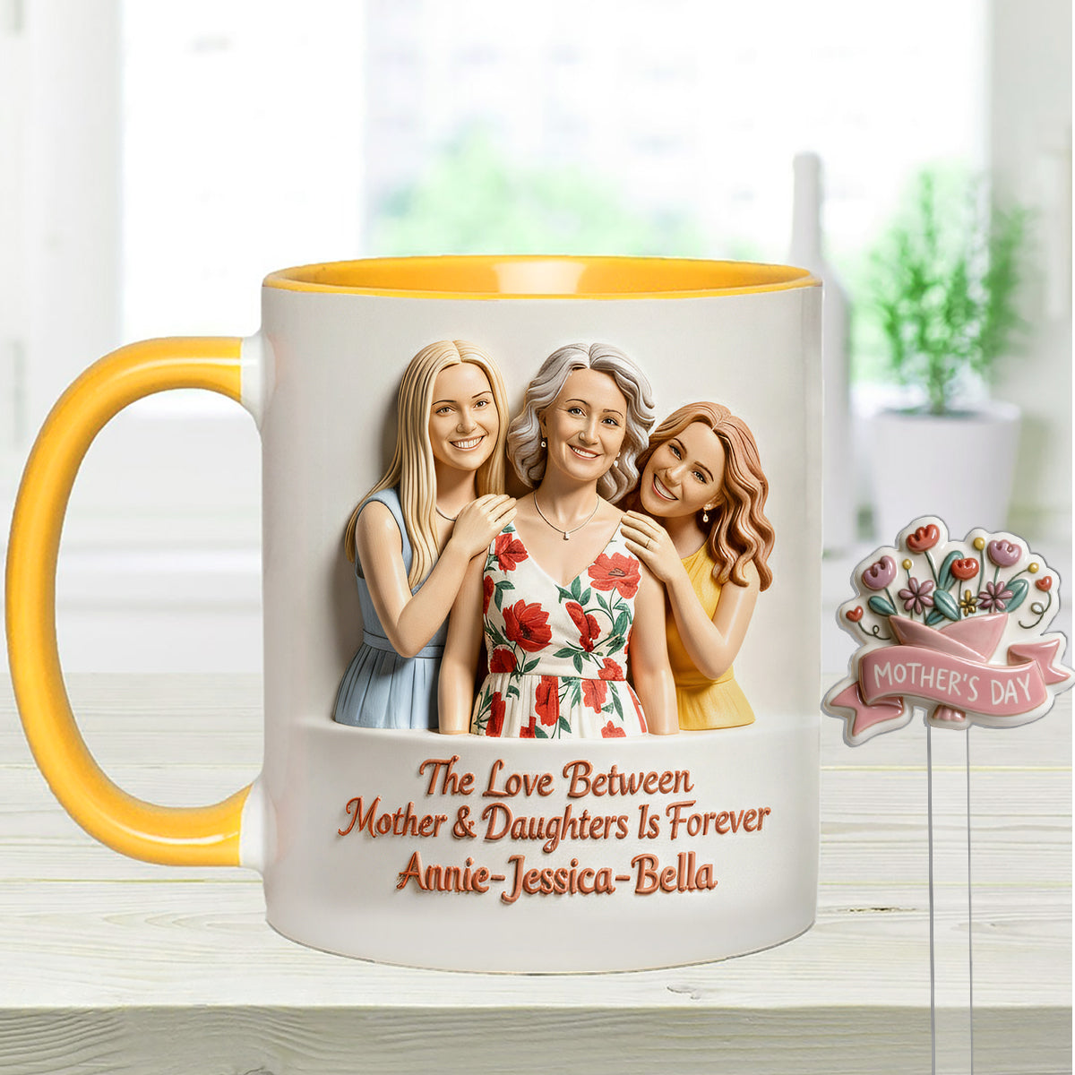 Cadeau idéal pour maman - Coffret personnalisé « Mère » avec tasse et agitateurs en acrylique