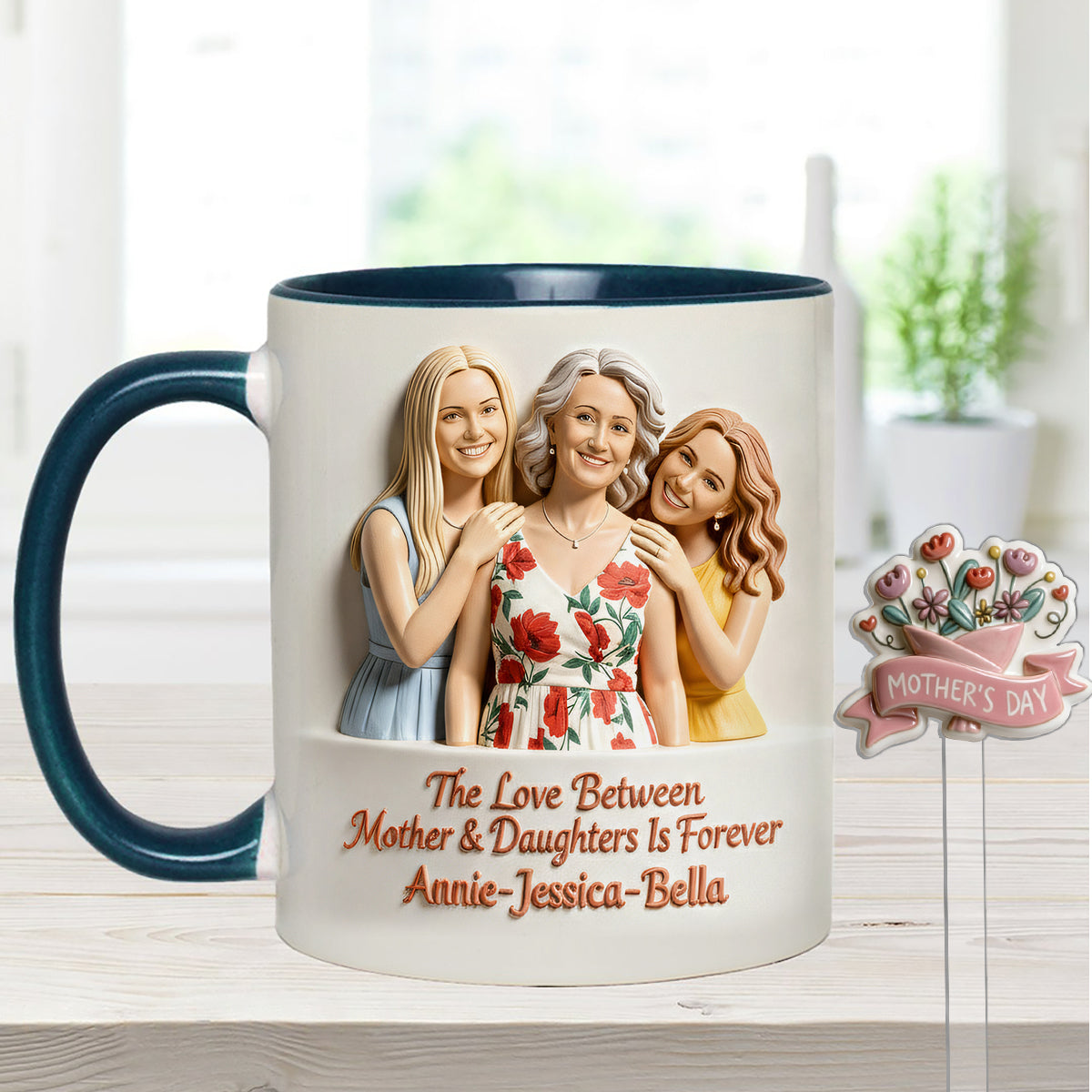 Cadeau idéal pour maman - Coffret personnalisé « Mère » avec tasse et agitateurs en acrylique