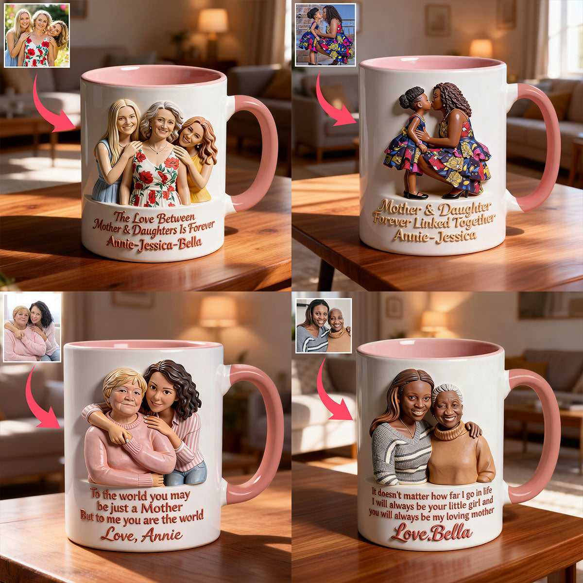 Cadeau idéal pour maman - Coffret personnalisé « Mère » avec tasse et agitateurs en acrylique