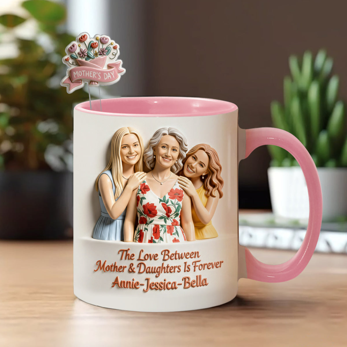 Cadeau idéal pour maman - Coffret personnalisé « Mère » avec tasse et agitateurs en acrylique