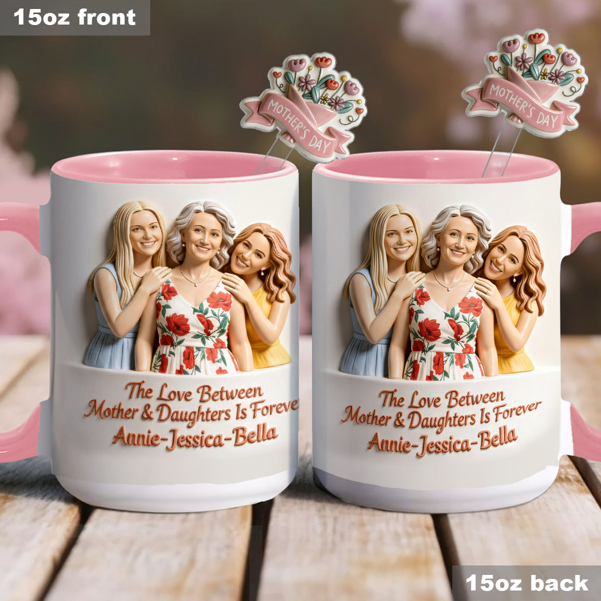 Cadeau idéal pour maman - Coffret personnalisé « Mère » avec tasse et agitateurs en acrylique