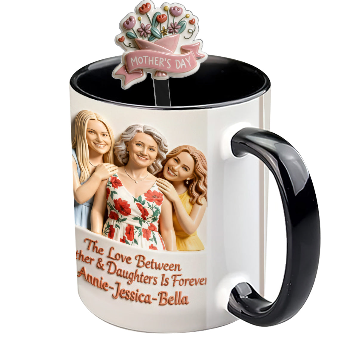 Cadeau idéal pour maman - Coffret personnalisé « Mère » avec tasse et agitateurs en acrylique