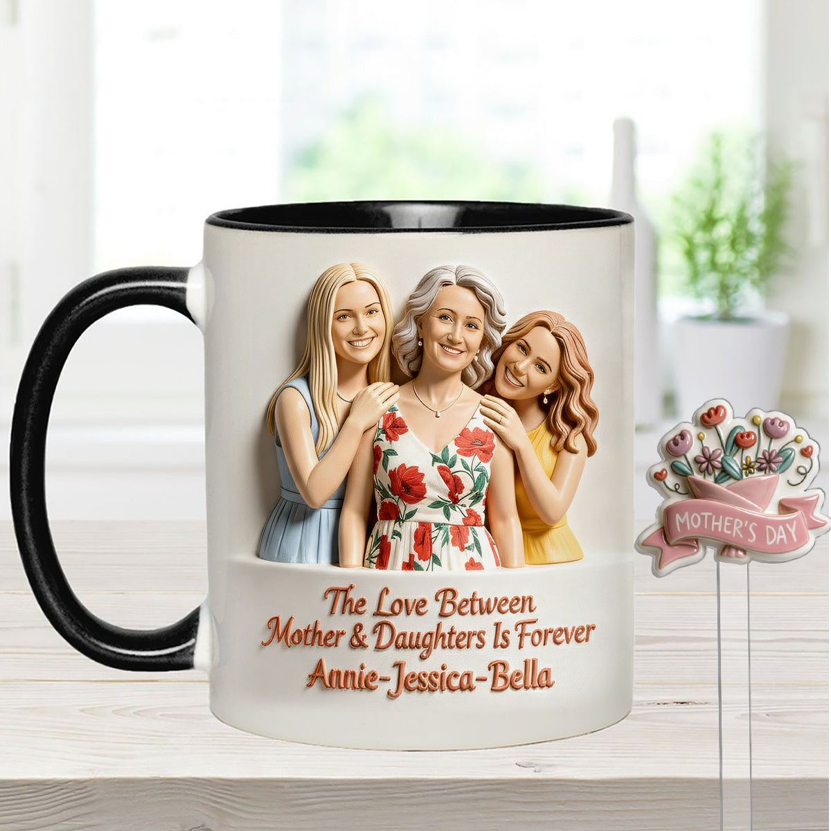 Cadeau idéal pour maman - Coffret personnalisé « Mère » avec tasse et agitateurs en acrylique