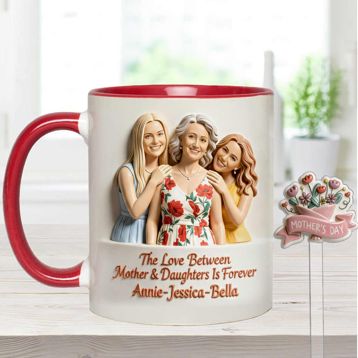 Cadeau idéal pour maman - Coffret personnalisé « Mère » avec tasse et agitateurs en acrylique