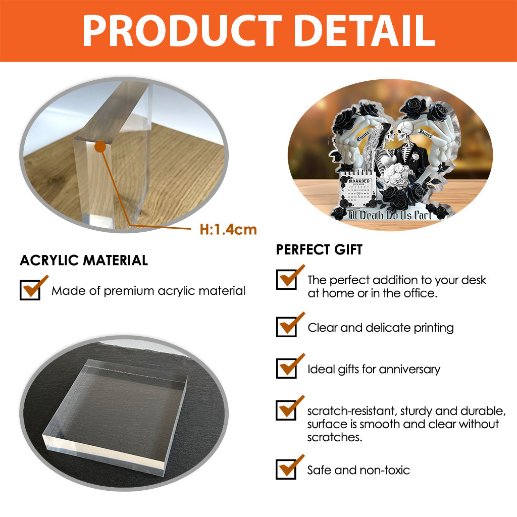 Till Death Do Us Part - Personalized Couple Custom Shaped Acrylic Plaque