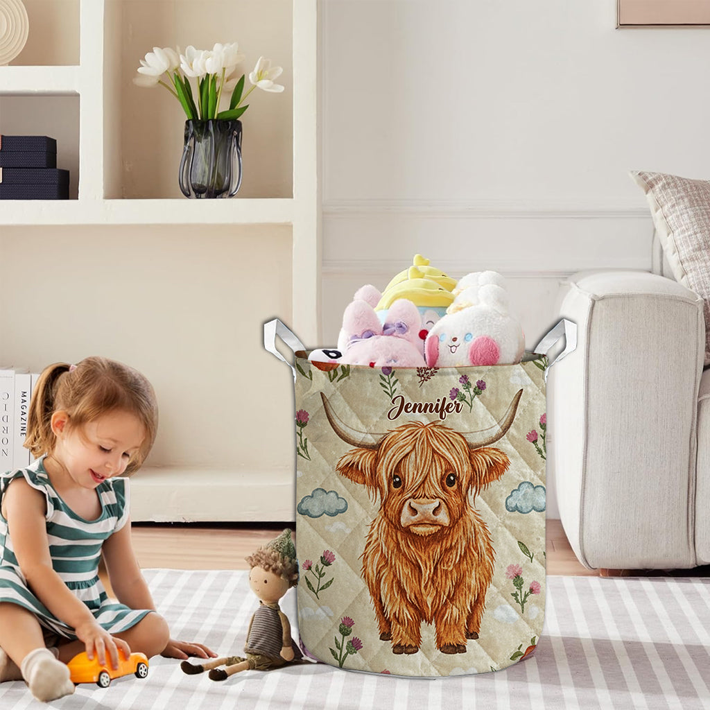 Cute Highland Cow - Personalized Highland Cow Storage Basket