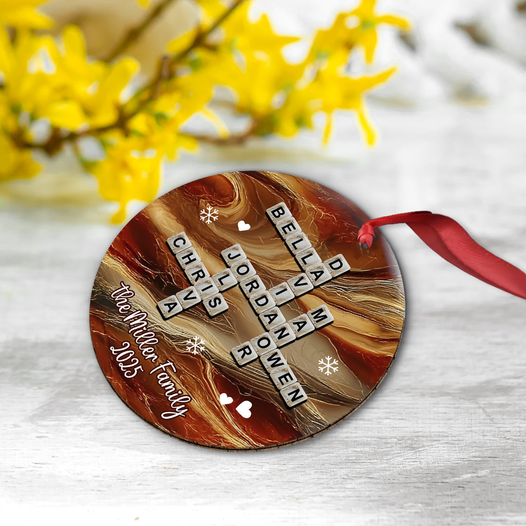 Crossword Puzzle Scrabble - Personalized Family Ornament