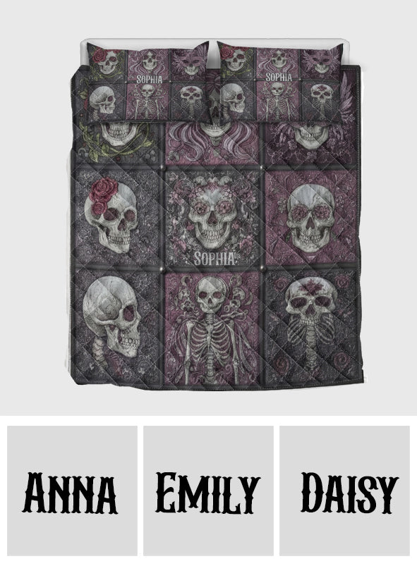 Love Skull - Personalized Skull Quilt Set
