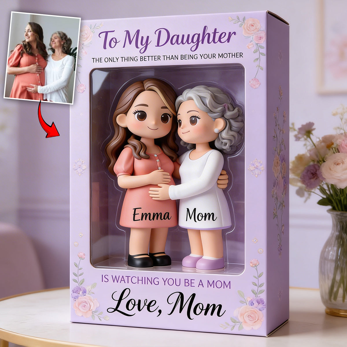 Watching You Be A Mom - Personalized Daughter Custom Shaped Acrylic Plaque