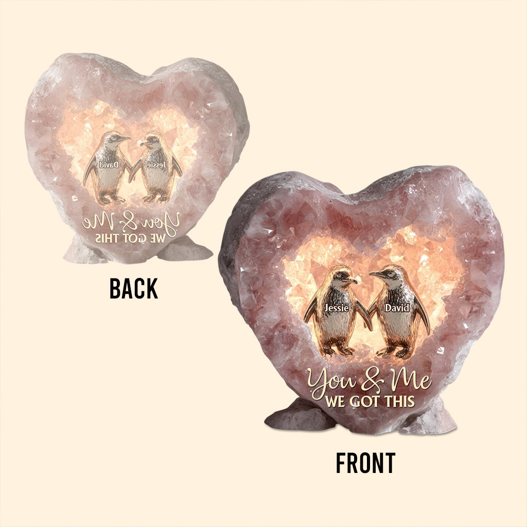 Rose Quartz Style Anniversary Gift, Valentine Gift, Unconditional Love - Personalized Couple Custom Shaped Acrylic Plaque