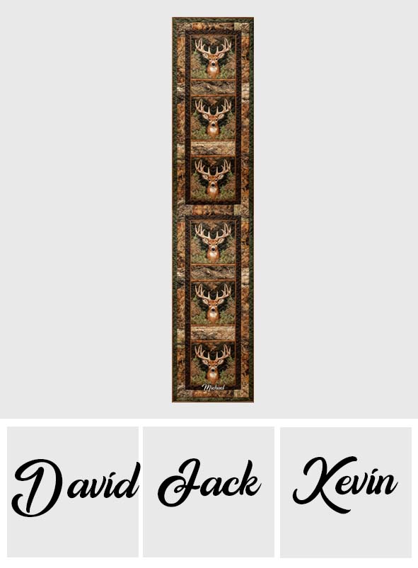 Chemin de table personnalisé « La chasse aux passions »