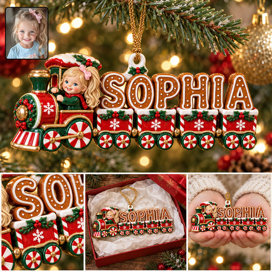 Name Letter Train Alphabet Gift For Kids - Personalized Kid Premium 3D Ornament