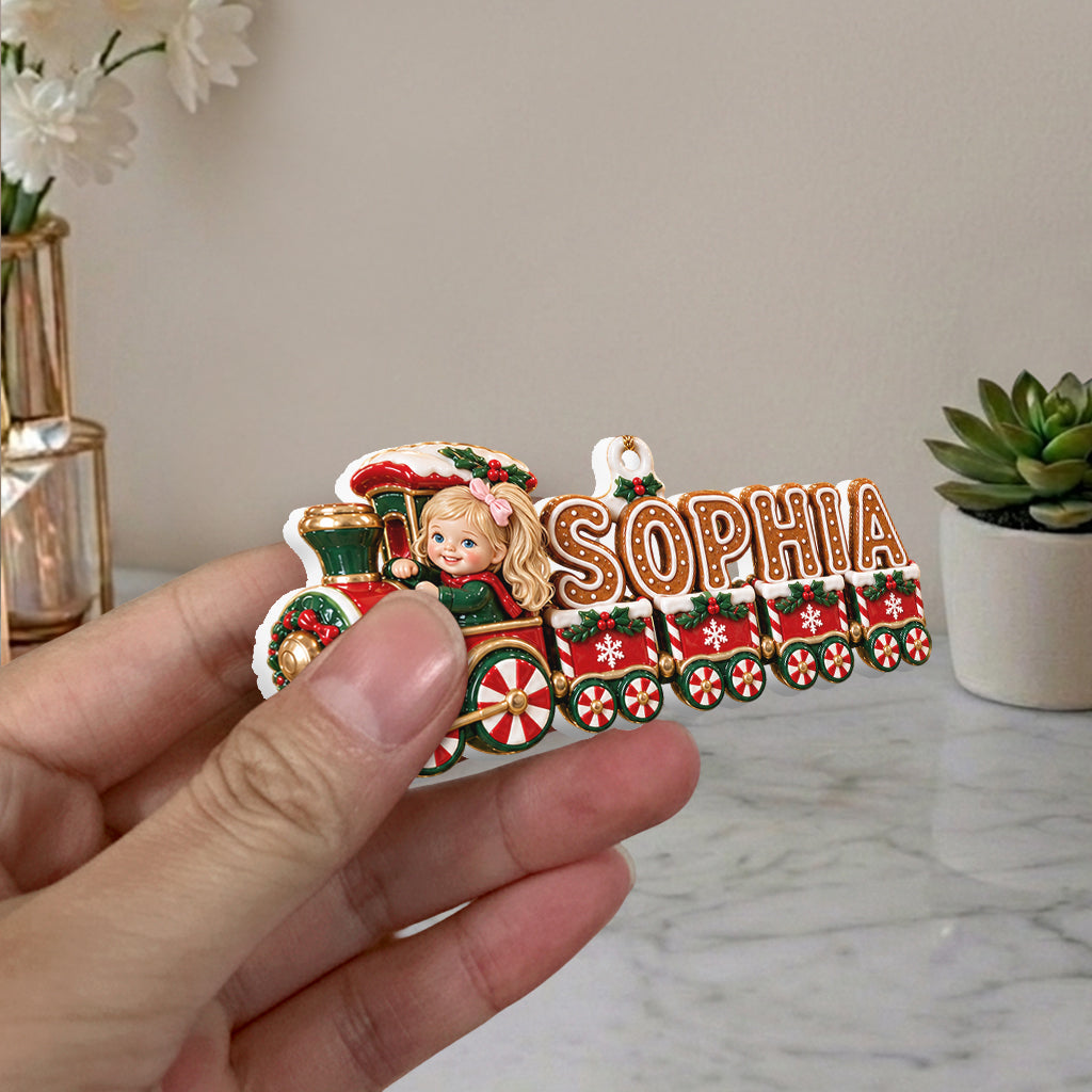 Name Letter Train Alphabet Gift For Kids - Personalized Kid Premium 3D Ornament