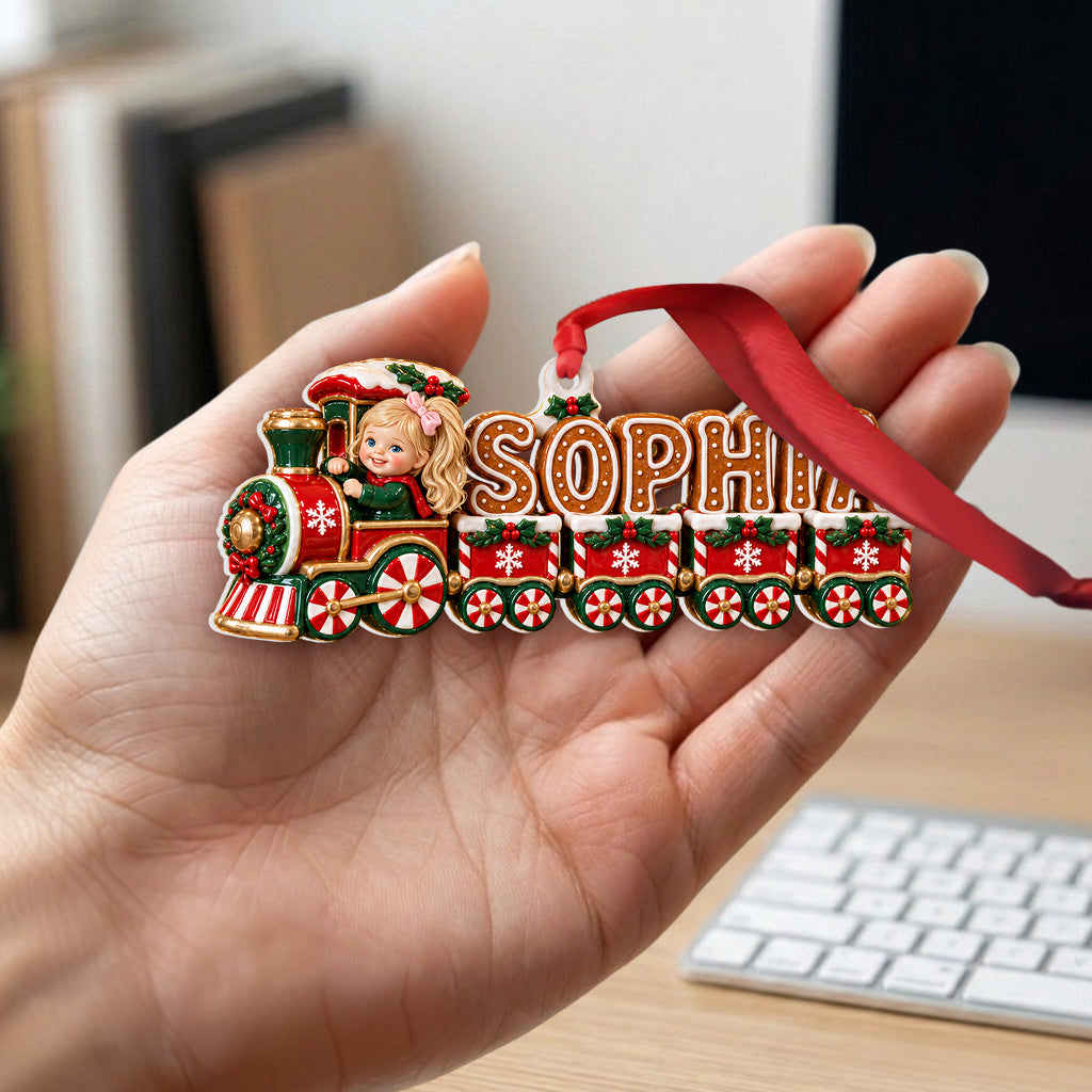 Name Letter Train Alphabet Gift For Kids - Personalized Kid Premium 3D Ornament