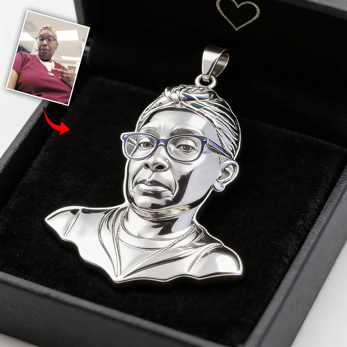 Pompier, policier… N’importe quel métier – N’importe quelle photo – Collier pendentif personnalisé en métal en forme de pompier