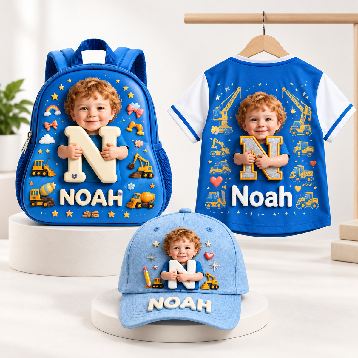 Das Baseball-Kind Geschenkset - Personalisierter Kinder-Patch-Rucksack & Baseball-Trikot & Mütze