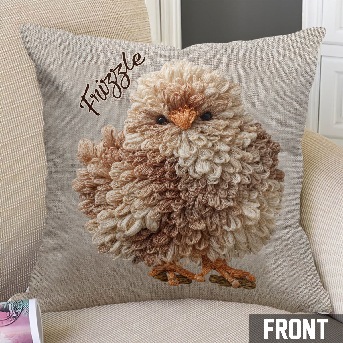 Coussin décoratif personnalisé « Love Chicken »
