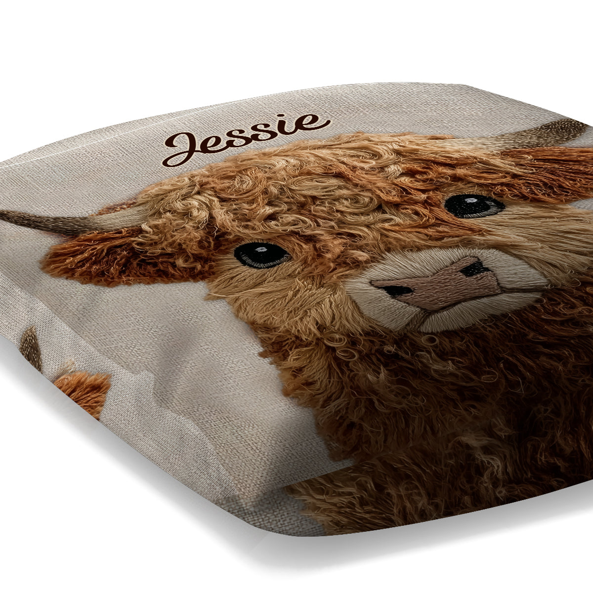 Cute Highland Cow - Personalized Highland Cow Throw Pillow