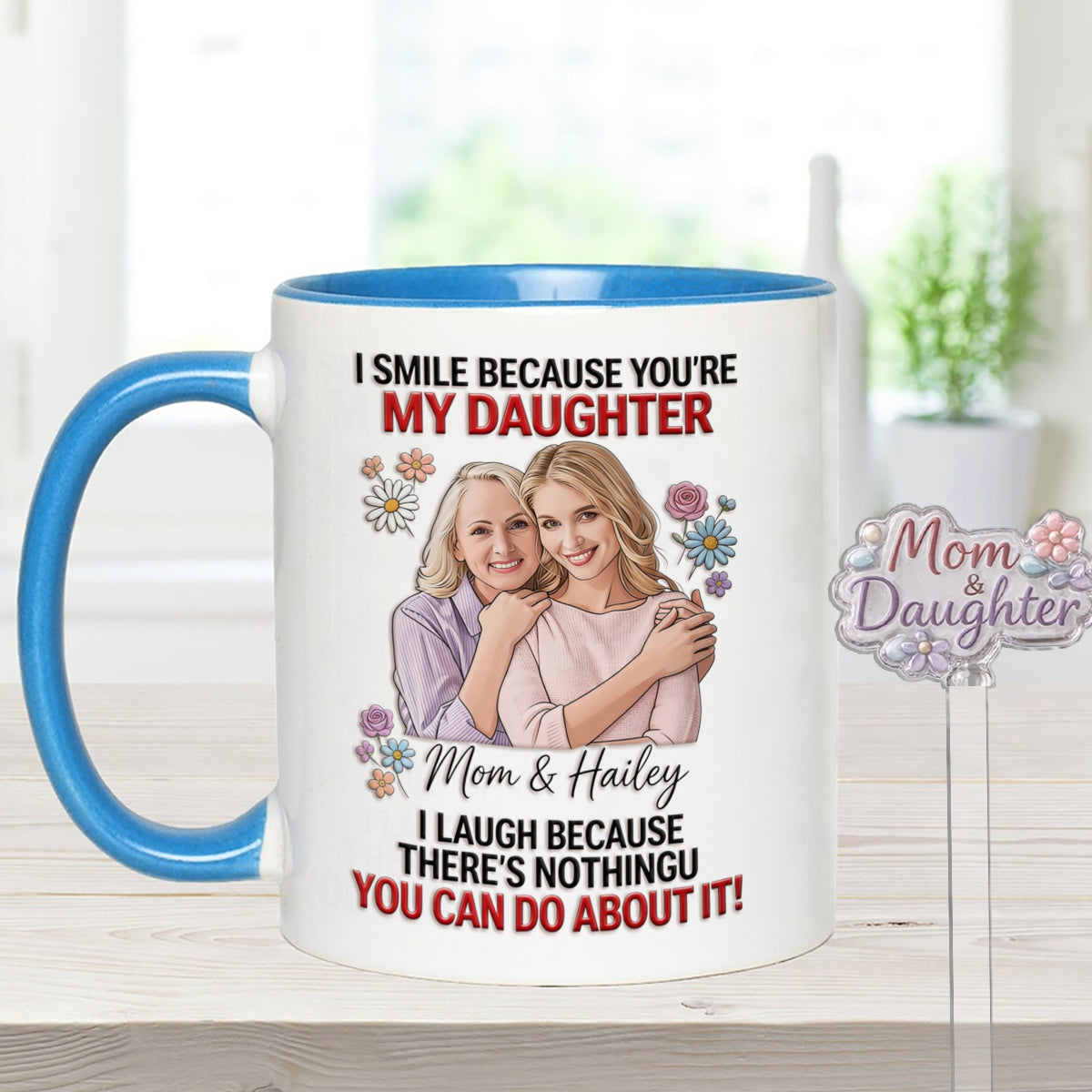 Daughter Gift Idea - Personalized Daughter Set Accent Mug with Acrylic Stirrers