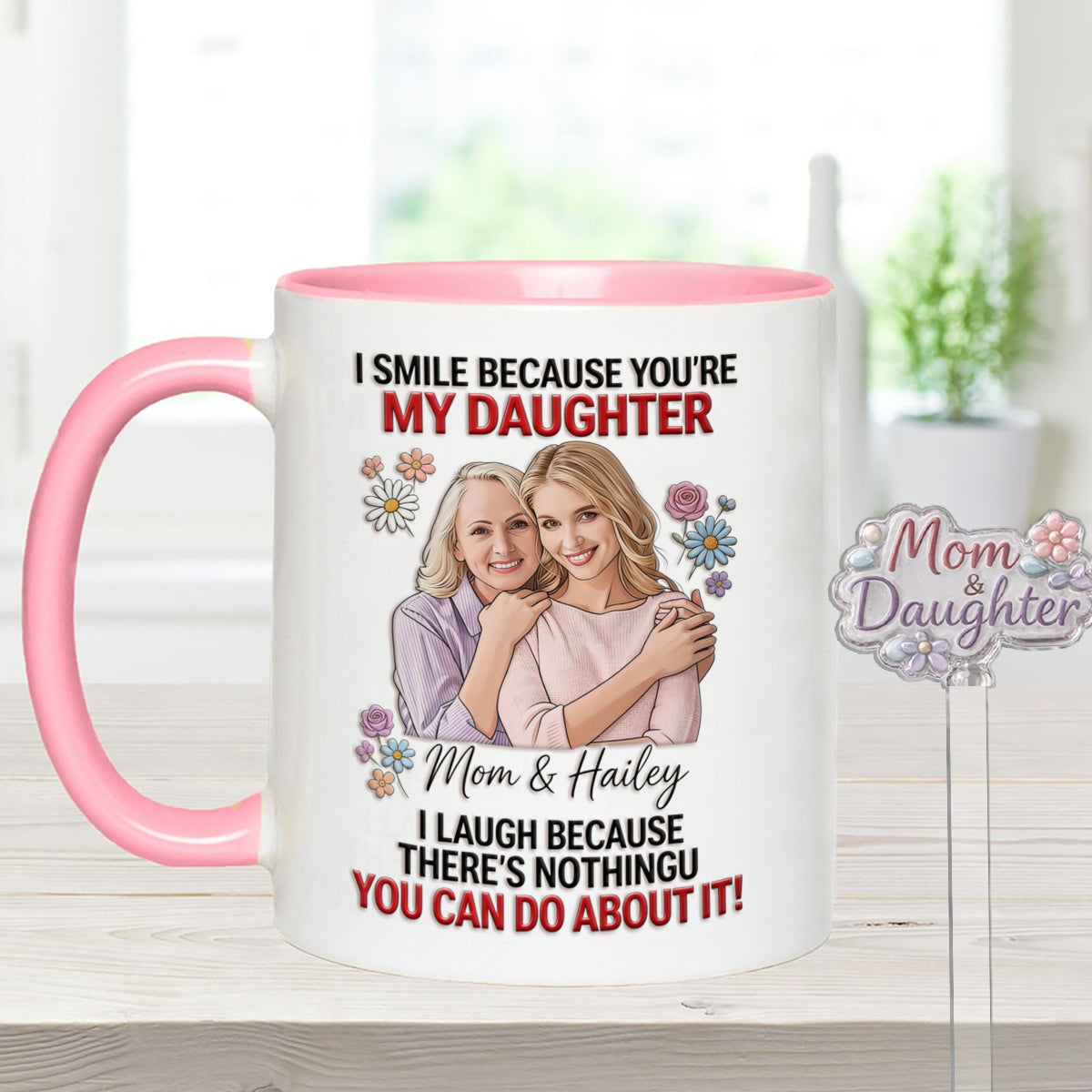 Daughter Gift Idea - Personalized Daughter Set Accent Mug with Acrylic Stirrers