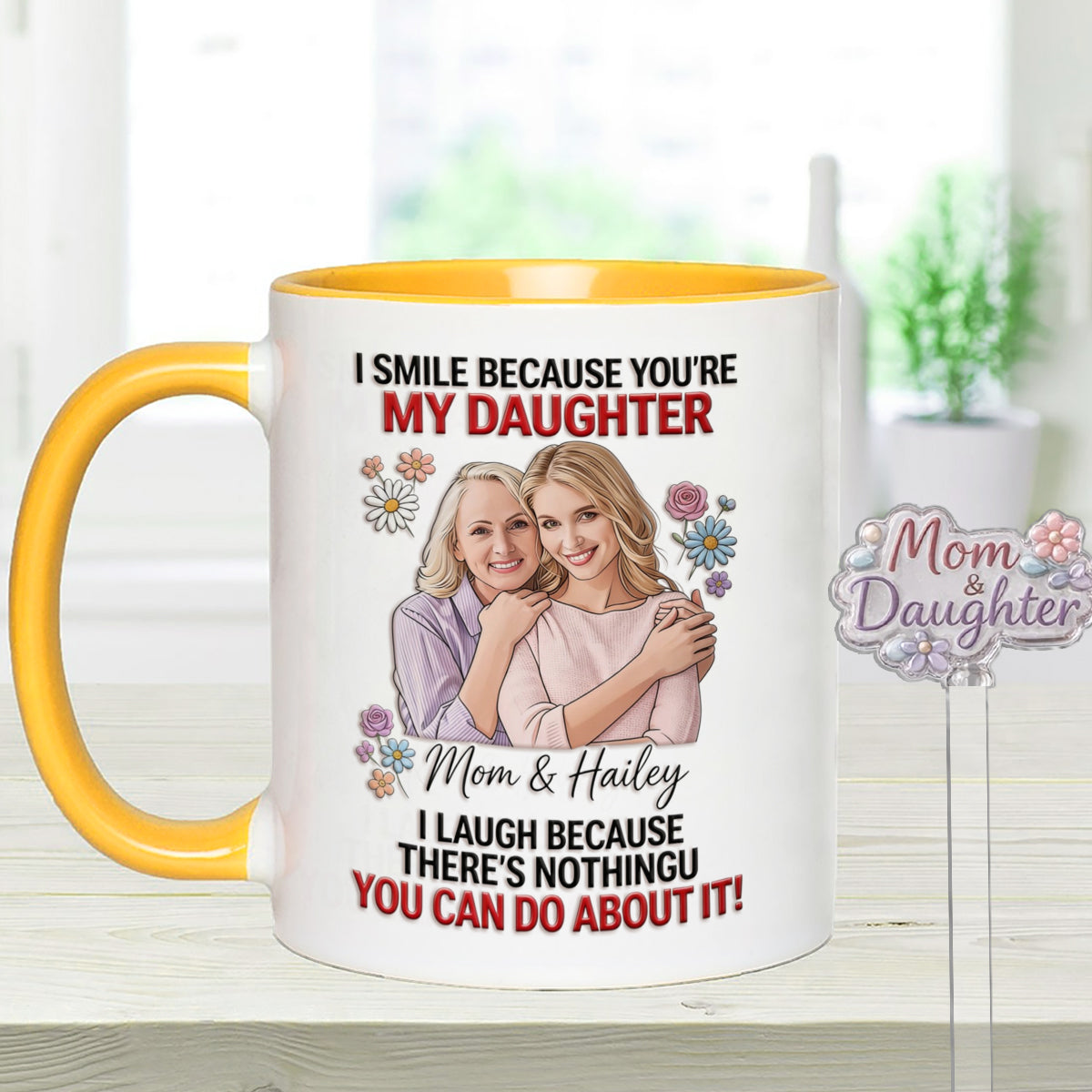 Daughter Gift Idea - Personalized Daughter Set Accent Mug with Acrylic Stirrers