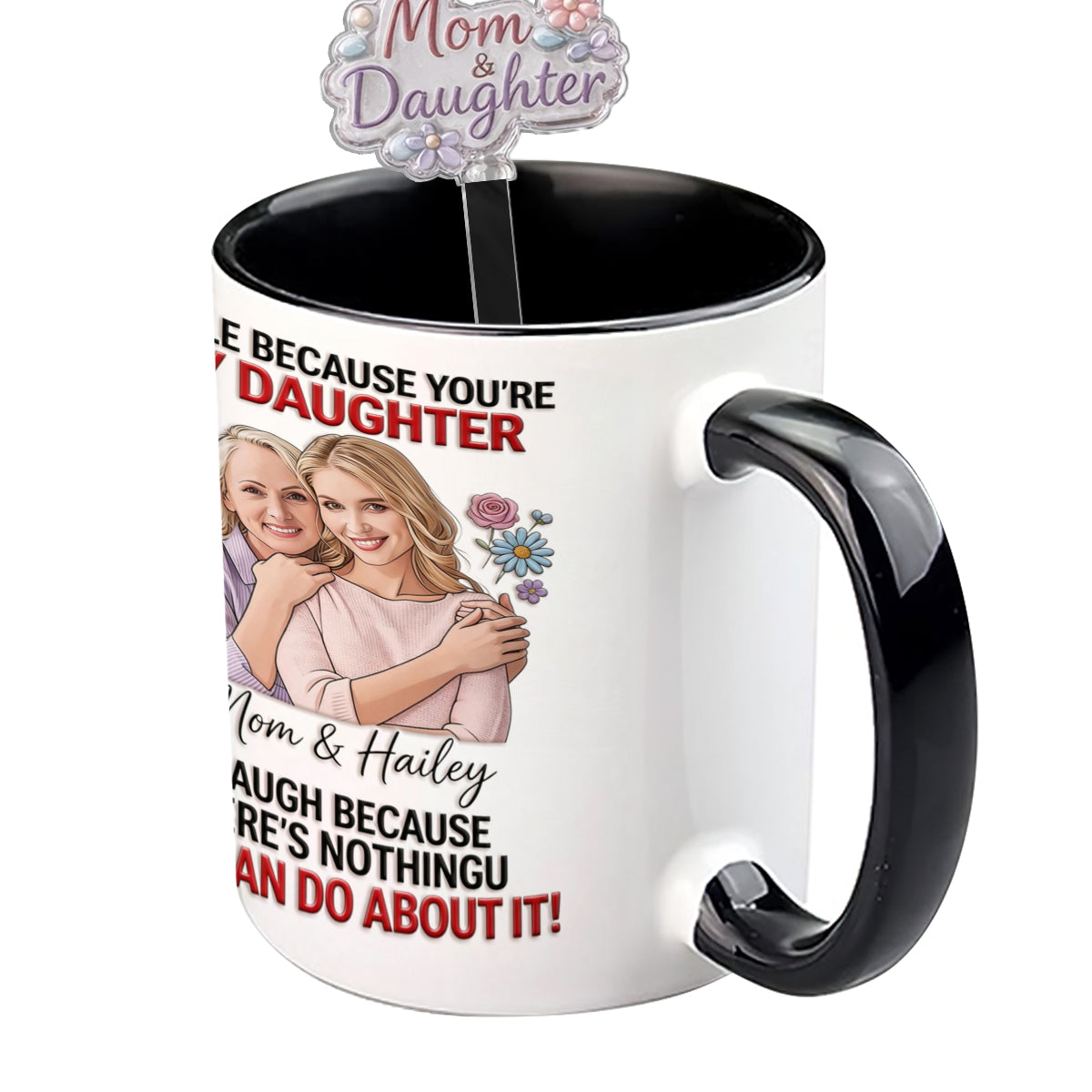 Daughter Gift Idea - Personalized Daughter Set Accent Mug with Acrylic Stirrers