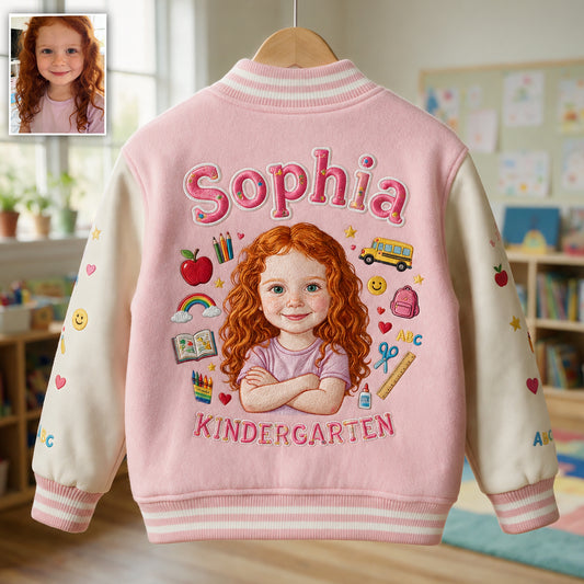Any Photo Any Grade - Back To School - Personalized Kid Varsity Jacket