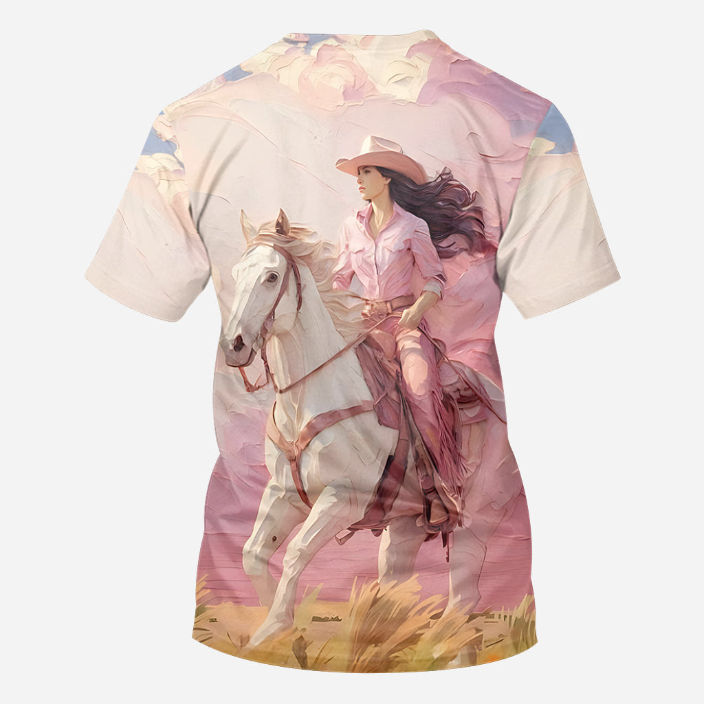 T-shirt personnalisé « Cowgirl rose »