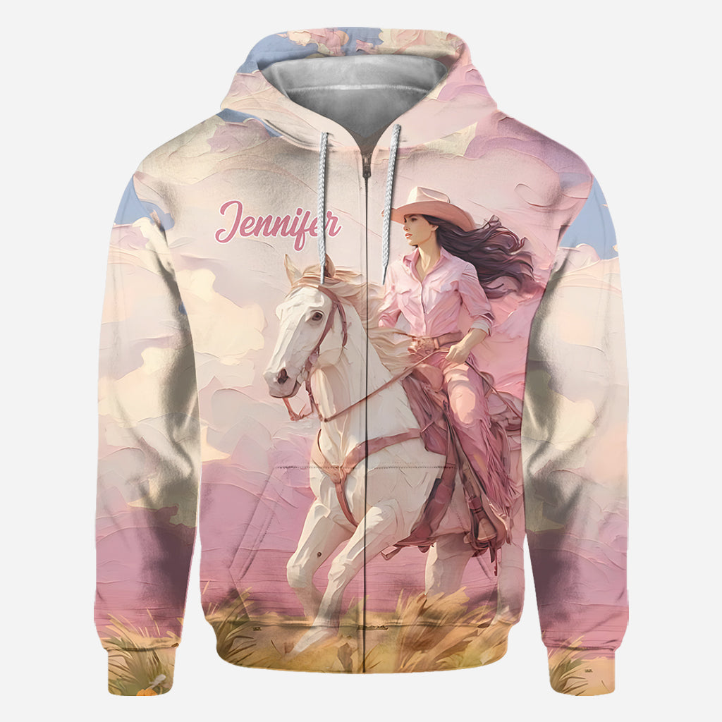 T-shirt personnalisé « Cowgirl rose »