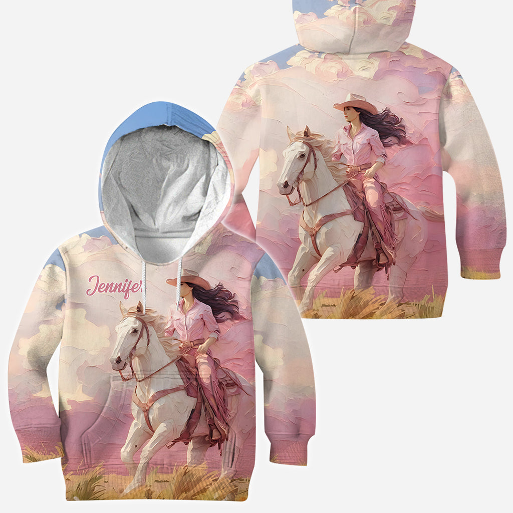 T-shirt personnalisé « Cowgirl rose »