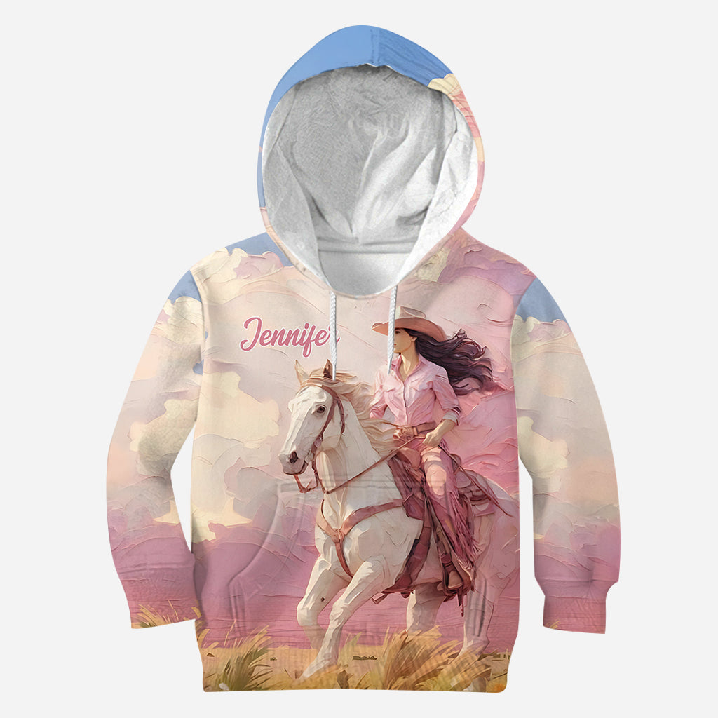 T-shirt personnalisé « Cowgirl rose »