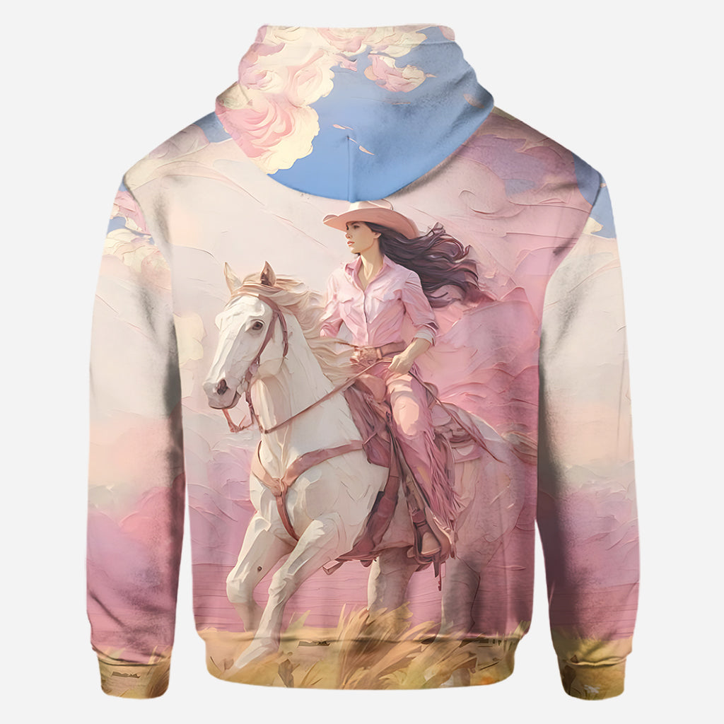 T-shirt personnalisé « Cowgirl rose »