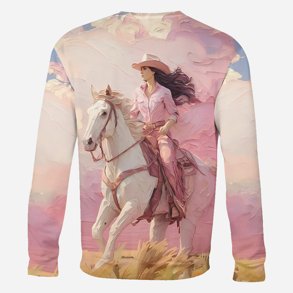 T-shirt personnalisé « Cowgirl rose »