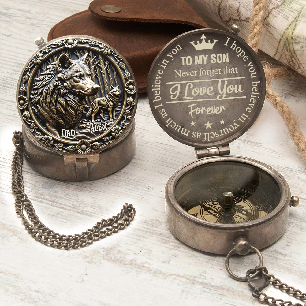 To My Son I Love You Forever - Personalized Father Compass