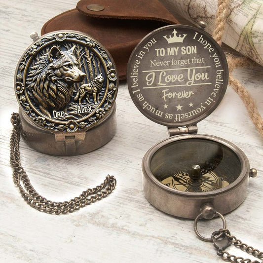 To My Son I Love You Forever - Personalized Father Compass