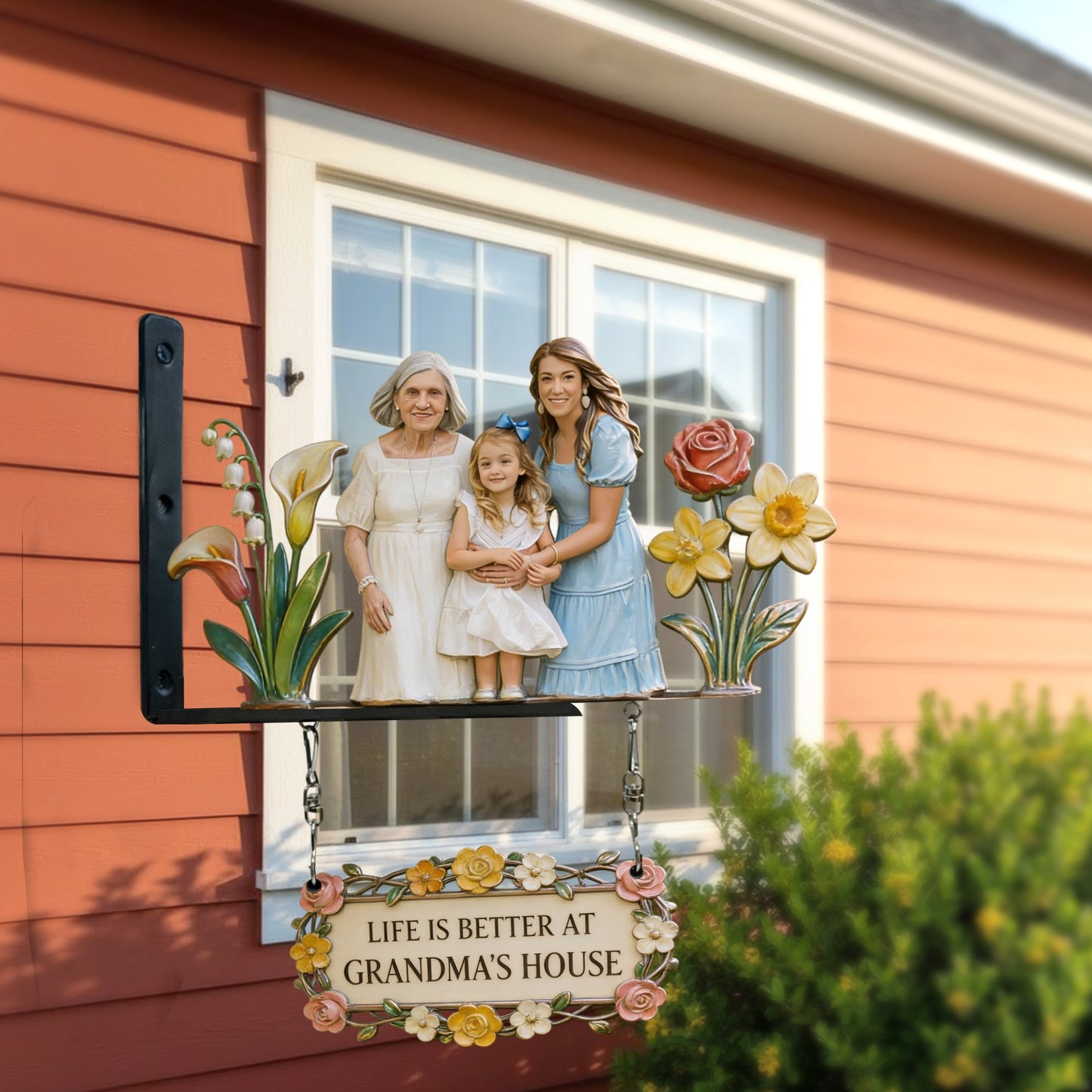 Custom Any Photo Perfect Gift For Grandparent - Personalized Grandma Wooden Wall Mount Sign