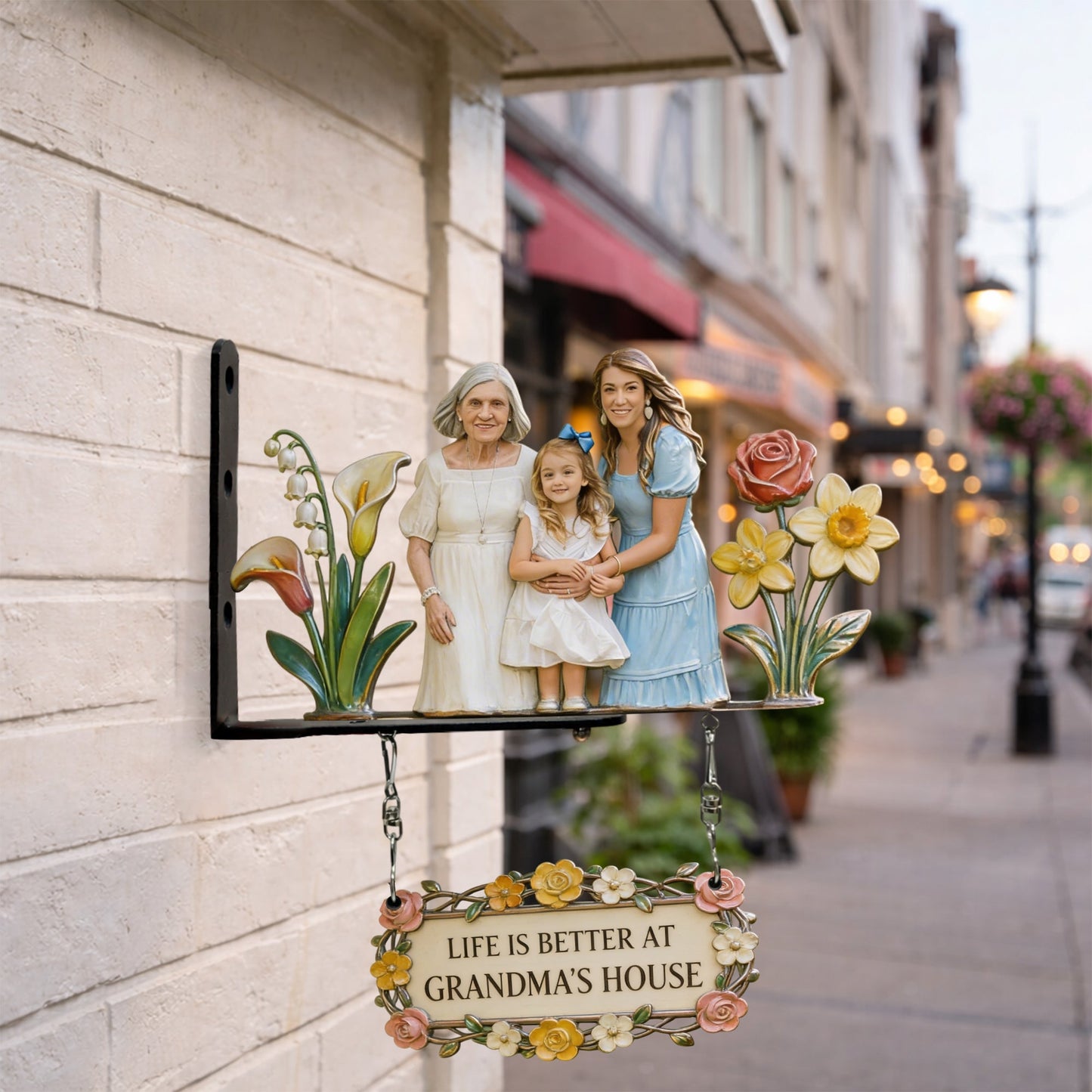 Custom Any Photo Perfect Gift For Grandparent - Personalized Grandma Wooden Wall Mount Sign