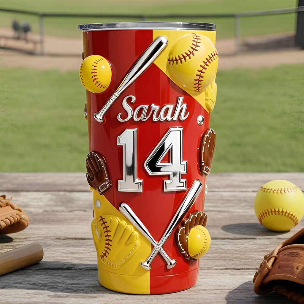 Love Softball - Personalized Softball Tumbler