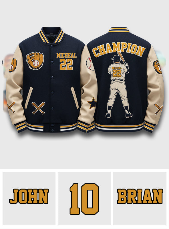Baseball Champion - Personalized Baseball Varsity Jacket