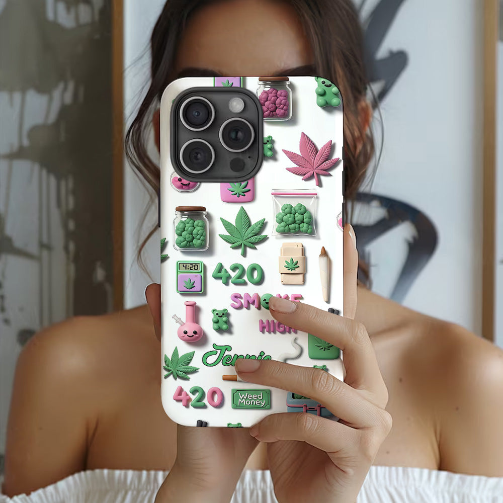 Stoner Chic – Personalisierte Handyhülle mit Weed-Motiv