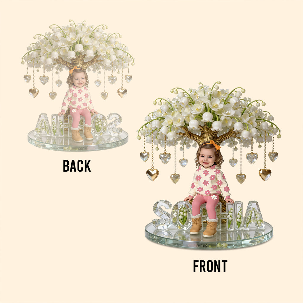 Custom Any Photo & Birthmonth Flower - Personalized Kid Custom Shaped Acrylic Plaque