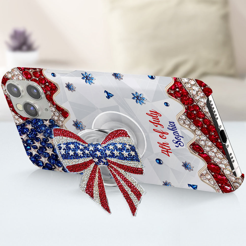 Fête de l'Indépendance - Coque de téléphone et support personnalisés avec impression intégrale pour la fête nationale américaine (4 juillet).