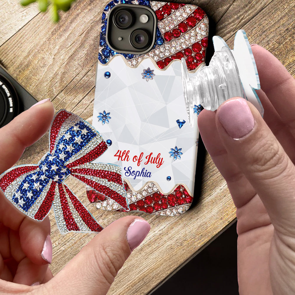 Fête de l'Indépendance - Coque de téléphone et support personnalisés avec impression intégrale pour la fête nationale américaine (4 juillet).