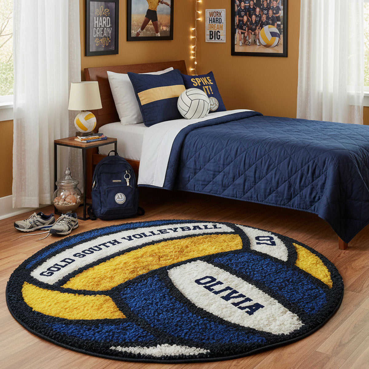 Love Volleyball - Personalized Volleyball Non-Slip Tufted Rug
