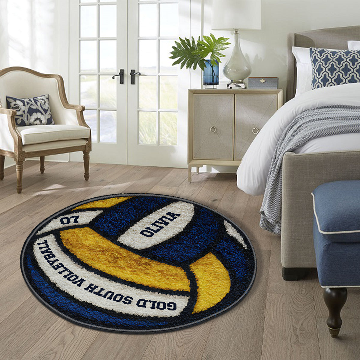 Love Volleyball - Personalized Volleyball Non-Slip Tufted Rug