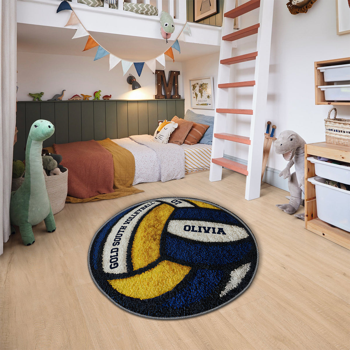 Love Volleyball - Personalized Volleyball Non-Slip Tufted Rug