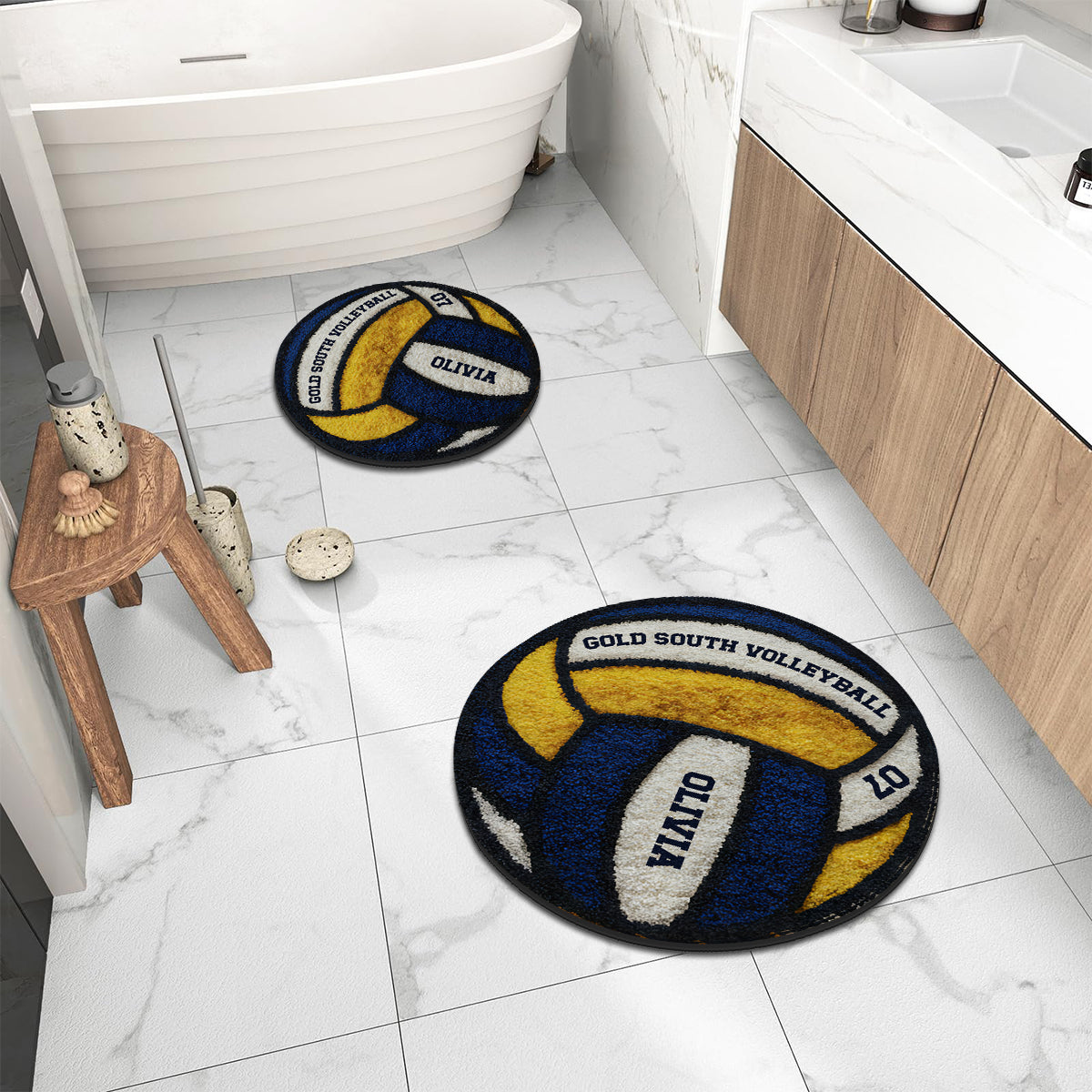 Love Volleyball - Personalized Volleyball Non-Slip Tufted Rug