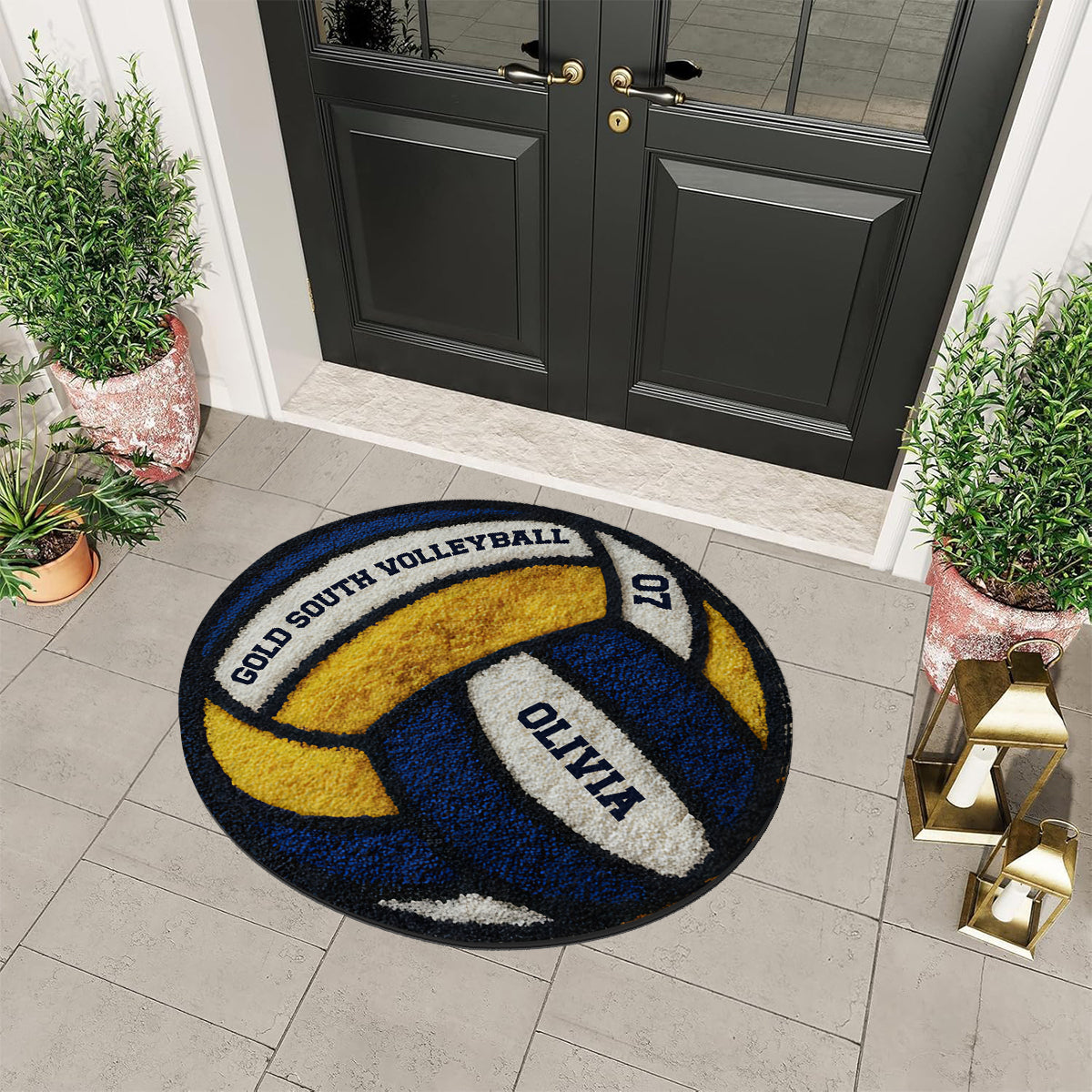 Love Volleyball - Personalized Volleyball Non-Slip Tufted Rug