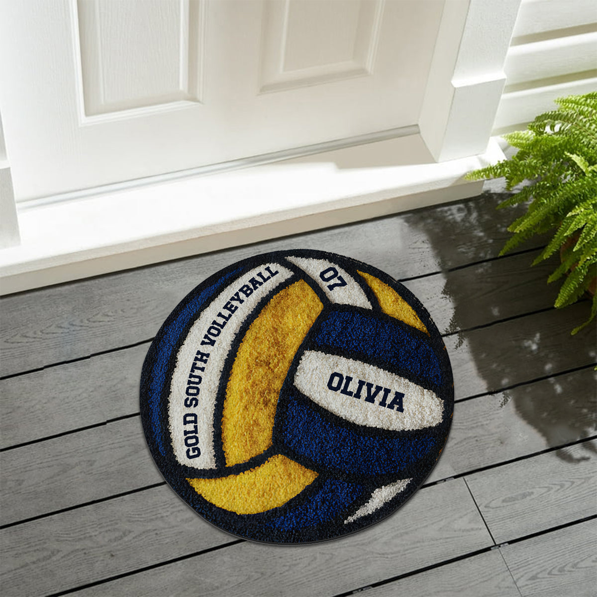 Love Volleyball - Personalized Volleyball Non-Slip Tufted Rug