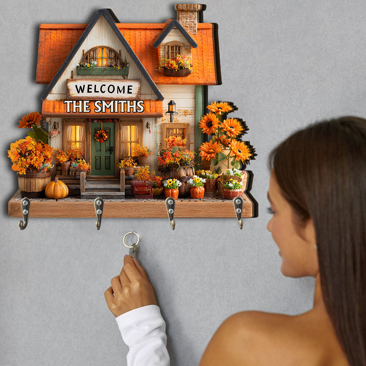 Happy Family - Personalized Family Custom Shaped Key Rack